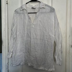Ann Taylor loft white linen top size Large